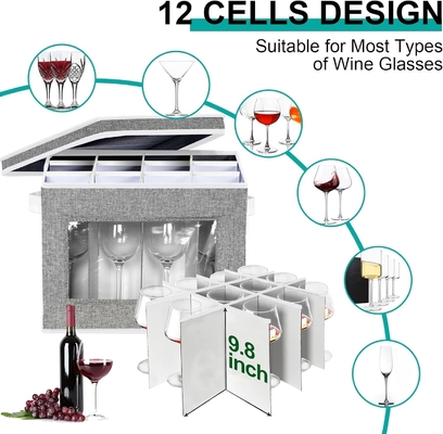HOMYFORT VINO VALOR DE VÍNO CASOS de almacenamiento de contenedores de almacenamiento, CHINA caja con divisores cáscara dura para 12 cristal de vidrio