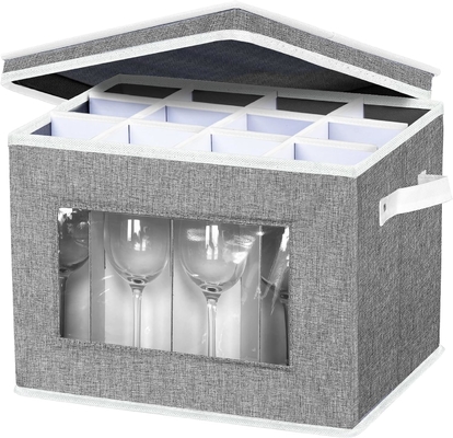 HOMYFORT VINO VALOR DE VÍNO CASOS de almacenamiento de contenedores de almacenamiento, CHINA caja con divisores cáscara dura para 12 cristal de vidrio
