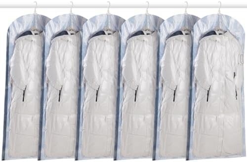 TAILI Bolsas colgantes de almacenamiento al vacío Bolsas de ahorro de espacio, conjunto de 4 (2 largas, 2 cortas), bolsas de sellado al vacío transparentes para ropa