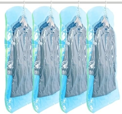 TAILI Bolsas colgantes de almacenamiento al vacío Bolsas de ahorro de espacio, conjunto de 4 (2 largas, 2 cortas), bolsas de sellado al vacío transparentes para ropa