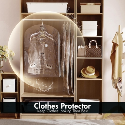 TAILI Bolsas colgantes de almacenamiento al vacío Bolsas de ahorro de espacio, conjunto de 4 (2 largas, 2 cortas), bolsas de sellado al vacío transparentes para ropa