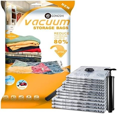 12 BOLSOS DE VACUUM (3 X JUMBO, 3 X GRAN, 3 X MEDIO, 3 X PEQUEÑO), con bolsas de compresión para selladores de ahorro de espacio