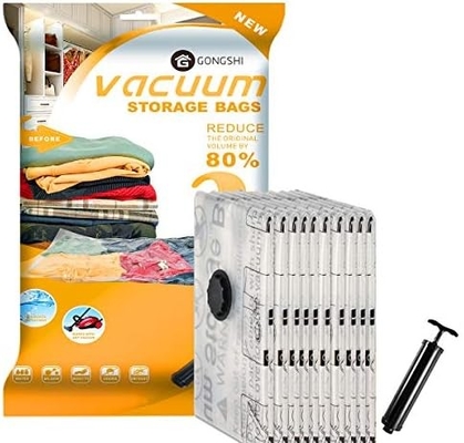12 BOLSOS DE VACUUM (3 X JUMBO, 3 X GRAN, 3 X MEDIO, 3 X PEQUEÑO), con bolsas de compresión para selladores de ahorro de espacio