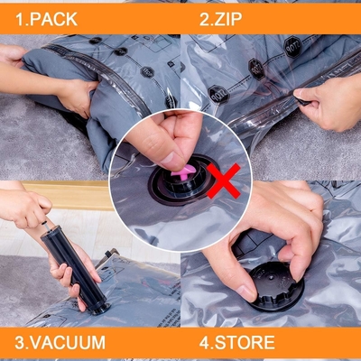 12 BOLSOS DE VACUUM (3 X JUMBO, 3 X GRAN, 3 X MEDIO, 3 X PEQUEÑO), con bolsas de compresión para selladores de ahorro de espacio