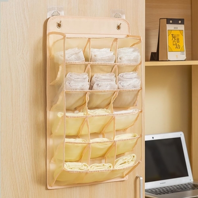 3D NUEVO ORGANIZADOR DE CABINETAS DURABLES con bolsillos de malla 3D, estante de la pared el armario colgando la bolsa de almacenamiento (BEIGE-2PACK)