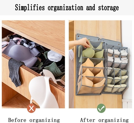 3D NUEVO ORGANIZADOR DE CABINETAS DURABLES con bolsillos de malla 3D, estante de la pared el armario colgando la bolsa de almacenamiento (BEIGE-2PACK)
