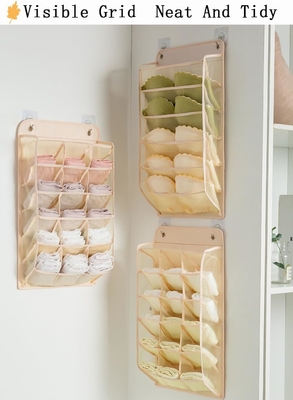 3D NUEVO ORGANIZADOR DE CABINETAS DURABLES con bolsillos de malla 3D, estante de la pared el armario colgando la bolsa de almacenamiento (BEIGE-2PACK)