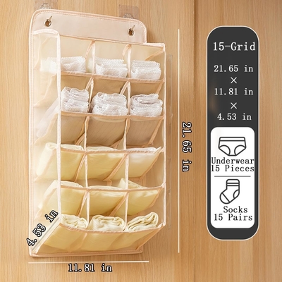 3D NUEVO ORGANIZADOR DE CABINETAS DURABLES con bolsillos de malla 3D, estante de la pared el armario colgando la bolsa de almacenamiento (BEIGE-2PACK)