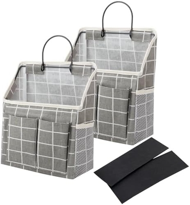 2 paquetes de equipaje de la pared organizador de la cesta con bolsillos para el baño el dormitorio la cocina el dormitorio los elementos esenciales para el almacenaje de la caravana y