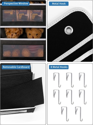 JARLINK 2 Pack 5 estanterías por encima de la puerta organizador colgante, montaje en pared plegable 4 bolsillo grande almacenamiento de gran capacidad con PVC
