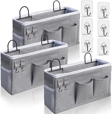 2pcs Cestas colgantes para organizar, Cesta de almacenamiento de tela en la pared, Organizador de pared para el armario, cocina, dormitorio, oficina,