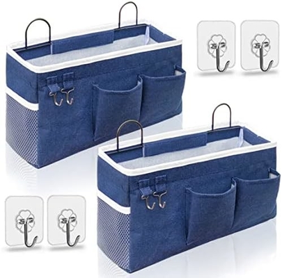 2pcs Cestas colgantes para organizar, Cesta de almacenamiento de tela en la pared, Organizador de pared para el armario, cocina, dormitorio, oficina,