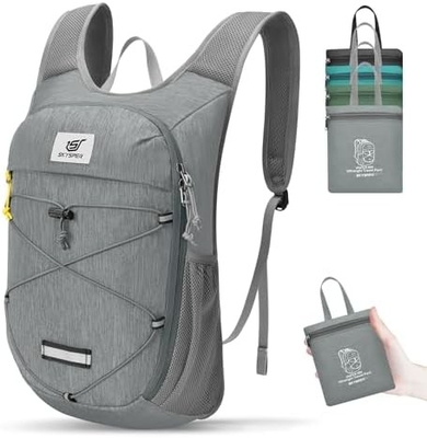 Mochila plegable para senderismo SKYSPER - 10L Mochila de día ligera y pequeña Mochila de viaje transpirable para hombres Mujeres