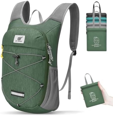 Mochila plegable para senderismo SKYSPER - 10L Mochila de día ligera y pequeña Mochila de viaje transpirable para hombres Mujeres