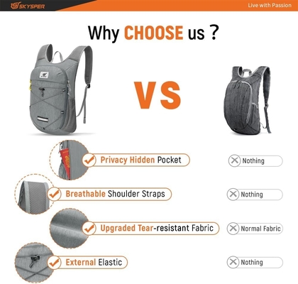 Mochila plegable para senderismo SKYSPER - 10L Mochila de día ligera y pequeña Mochila de viaje transpirable para hombres Mujeres