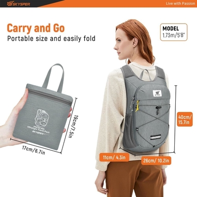 Mochila plegable para senderismo SKYSPER - 10L Mochila de día ligera y pequeña Mochila de viaje transpirable para hombres Mujeres