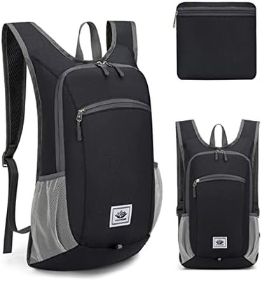 Mochila de excursión de 15L Ultraligera de peso ligero Mochilas para excursiones de excursión de 15L resistentes al agua Mochila plegable para viajes (gris)