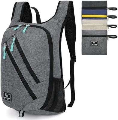 Mochila pequeña de día 15L Mochila de senderismo plegable Mochila pequeña de peso ligero Mochila de viaje plegable Mochila de viaje para mujeres Hombres, bl