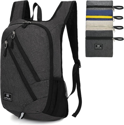Mochila pequeña de día 15L Mochila de senderismo plegable Mochila pequeña de peso ligero Mochila de viaje plegable Mochila de viaje para mujeres Hombres, bl