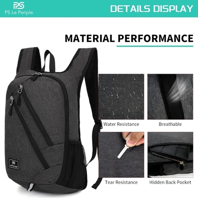 Mochila pequeña de día 15L Mochila de senderismo plegable Mochila pequeña de peso ligero Mochila de viaje plegable Mochila de viaje para mujeres Hombres, bl