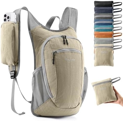 Mochila de caminata de 10L para viajes Mochila de día ligera Mochila empacada para mujeres Hombres