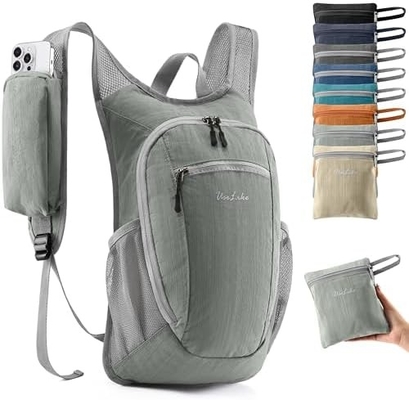 Mochila de caminata de 10L para viajes Mochila de día ligera Mochila empacada para mujeres Hombres