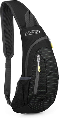 G4Free Bolsas de eslingas Hombres y mujeres Mochila de hombro Pequeña mochila de eslingas de cuerpo cruzado (Negro)