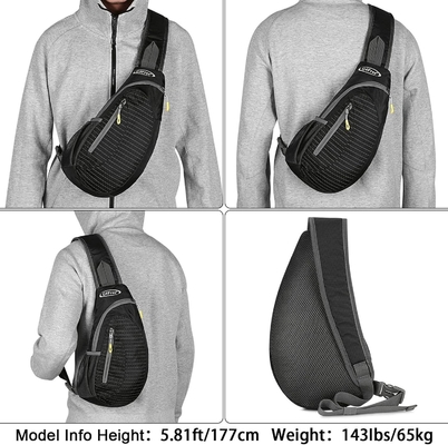 G4Free Bolsas de eslingas Hombres y mujeres Mochila de hombro Pequeña mochila de eslingas de cuerpo cruzado (Negro)