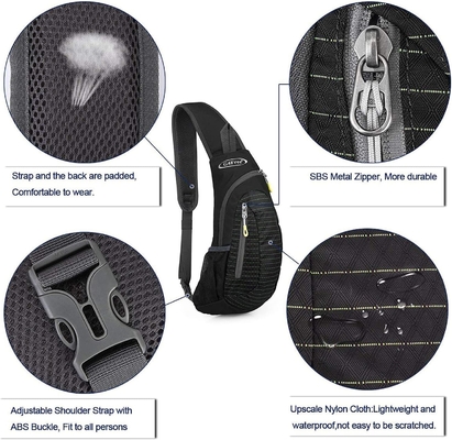 G4Free Bolsas de eslingas Hombres y mujeres Mochila de hombro Pequeña mochila de eslingas de cuerpo cruzado (Negro)