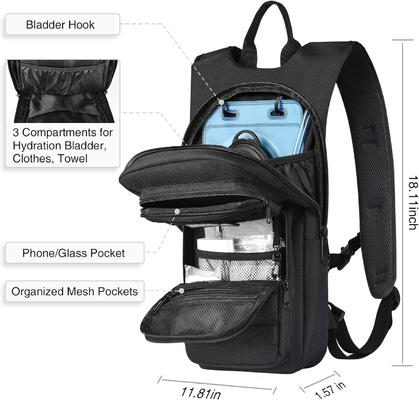 Mochila de hidratación con vejiga de agua de 3L TPU, mochila de agua táctica Molle para hombres Mujeres, paquete de hidratación para senderismo