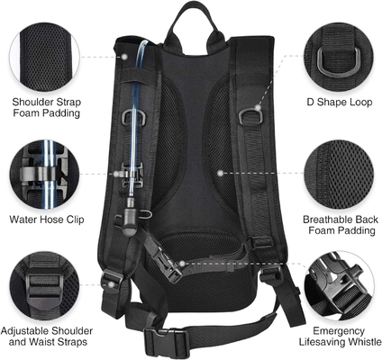 Mochila de hidratación con vejiga de agua de 3L TPU, mochila de agua táctica Molle para hombres Mujeres, paquete de hidratación para senderismo