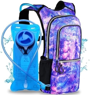 Paquete de hidratación Sojourner, Mochila de hidratación - Mochila de agua con 2 litros de vejiga de hidratación, Festival esencial - Rave
