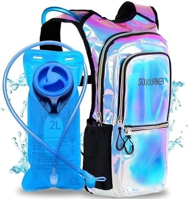 Paquete de hidratación Sojourner, Mochila de hidratación - Mochila de agua con 2 litros de vejiga de hidratación, Festival esencial - Rave