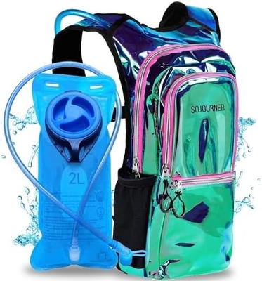 Paquete de hidratación Sojourner, Mochila de hidratación - Mochila de agua con 2 litros de vejiga de hidratación, Festival esencial - Rave