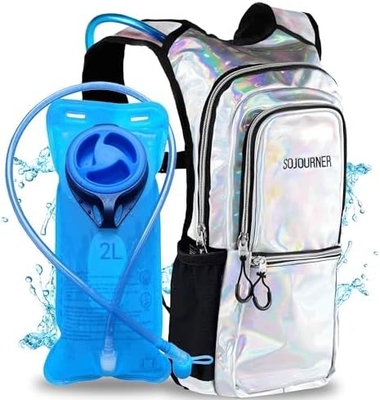 Paquete de hidratación Sojourner, Mochila de hidratación - Mochila de agua con 2 litros de vejiga de hidratación, Festival esencial - Rave