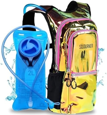 Paquete de hidratación Sojourner, Mochila de hidratación - Mochila de agua con 2 litros de vejiga de hidratación, Festival esencial - Rave