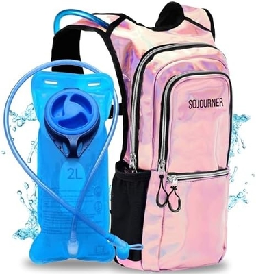 Paquete de hidratación Sojourner, Mochila de hidratación - Mochila de agua con 2 litros de vejiga de hidratación, Festival esencial - Rave