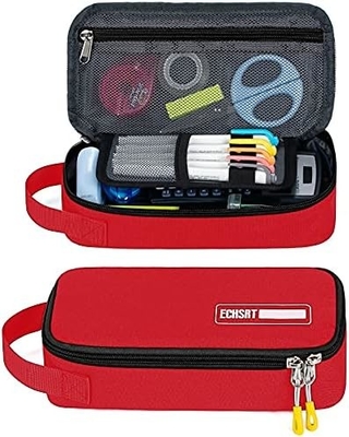 ECHSRT Casilla de lápiz grande, bolso de bolígrafo estético con gran capacidad, bolsa de papelería portátil minimalista con mango para
