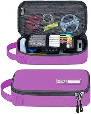 ECHSRT Casilla de lápiz grande, bolso de bolígrafo estético con gran capacidad, bolsa de papelería portátil minimalista con mango para