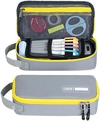 ECHSRT Casilla de lápiz grande, bolso de bolígrafo estético con gran capacidad, bolsa de papelería portátil minimalista con mango para