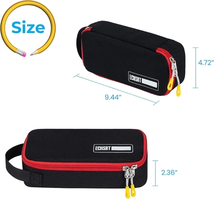 ECHSRT Casilla de lápiz grande, bolso de bolígrafo estético con gran capacidad, bolsa de papelería portátil minimalista con mango para