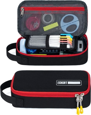 ECHSRT Casilla de lápiz grande, bolso de bolígrafo estético con gran capacidad, bolsa de papelería portátil minimalista con mango para