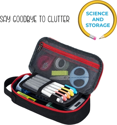ECHSRT Casilla de lápiz grande, bolso de bolígrafo estético con gran capacidad, bolsa de papelería portátil minimalista con mango para