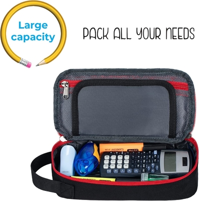 ECHSRT Casilla de lápiz grande, bolso de bolígrafo estético con gran capacidad, bolsa de papelería portátil minimalista con mango para