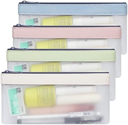 Casilla de lápiz Classycoo 4 Pack Bolsa de lápiz con cremallera, Bolsa de bolígrafo multifuncional organizadora de papelería Bolsa de almacenamiento