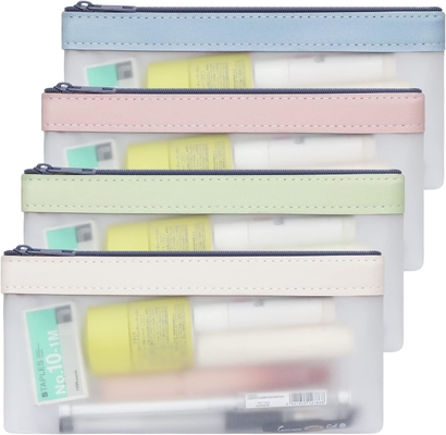 Casilla de lápiz Classycoo 4 Pack Bolsa de lápiz con cremallera, Bolsa de bolígrafo multifuncional organizadora de papelería Bolsa de almacenamiento