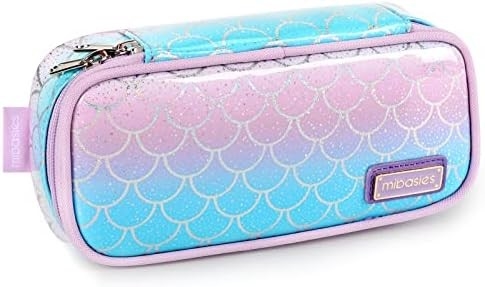 MiBASY Casilla de lápiz para niños y niñas Bolsa de bolígrafo de bolígrafo de arco iris suave (Arco iris 1)