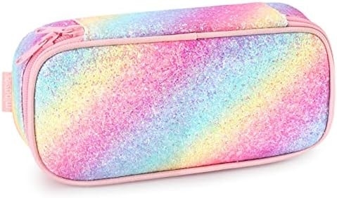 MiBASY Casilla de lápiz para niños y niñas Bolsa de bolígrafo de bolígrafo de arco iris suave (Arco iris 1)