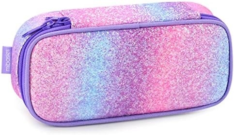 MiBASY Casilla de lápiz para niños y niñas Bolsa de bolígrafo de bolígrafo de arco iris suave (Arco iris 1)