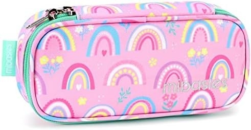 MiBASY Casilla de lápiz para niños y niñas Bolsa de bolígrafo de bolígrafo de arco iris suave (Arco iris 1)
